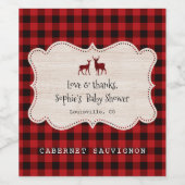 Étiquette Pour Bouteilles De Vin Petit Baby shower Chasseur de bûcheron doux (Étiquettes simples)