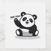 Étiquette Pour Bouteilles De Vin petit panda mignon (Étiquettes simples)