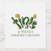 Étiquette Pour Bouteilles De Vin Petits pois verts et Tinis Fête d'anniversaire Mar (Étiquettes simples)