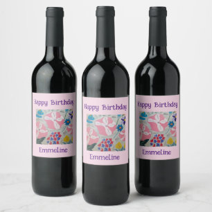Étiquette Pour Bouteilles De Vin Pétunias et fleurs d'été personnalisées