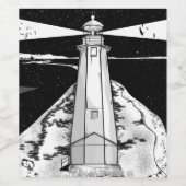 Étiquette Pour Bouteilles De Vin Phare de Boulder Bank (Étiquettes simples)