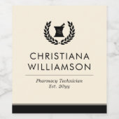 Étiquette Pour Bouteilles De Vin Pharmacien sur mesure Élégant Pharmacy Tech Gradua (Étiquettes simples)