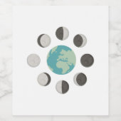 Étiquette Pour Bouteilles De Vin Phases de lune (Étiquettes simples)