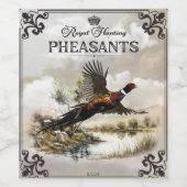 Étiquette Pour Bouteilles De Vin Phéasants, Chasse royale (Étiquettes simples)