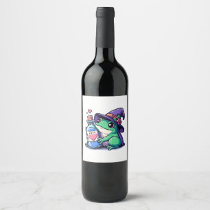 Étiquette Pour Bouteilles De Vin philtre d'amour kawaii sorcière