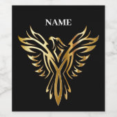 Étiquette Pour Bouteilles De Vin Phoenix d'or, élégance (Étiquettes simples)