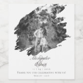 Étiquette Pour Bouteilles De Vin Photo Brusch moderne | Mariage blanc (Étiquettes simples)