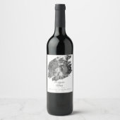 Étiquette Pour Bouteilles De Vin Photo Brusch moderne | Mariage blanc (Devant)
