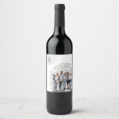 Étiquette Pour Bouteilles De Vin Photo d'architecture moderne de Noël Vacances d'af (Devant)