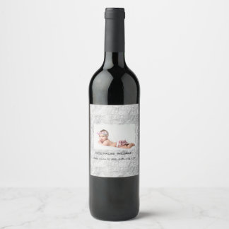 Étiquette Pour Bouteilles De Vin Photo de bébé fille simplement élégant et mignon
