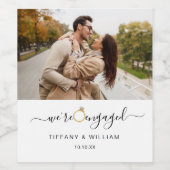 Étiquette Pour Bouteilles De Vin Photo de couples élégants Nous sommes fiancés (Étiquettes simples)