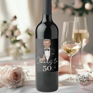 Étiquette Pour Bouteilles De Vin Photo de fête d'anniversaire acclamations