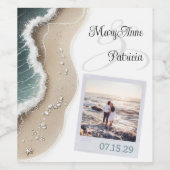 Étiquette Pour Bouteilles De Vin Photo de la plage (Étiquettes simples)