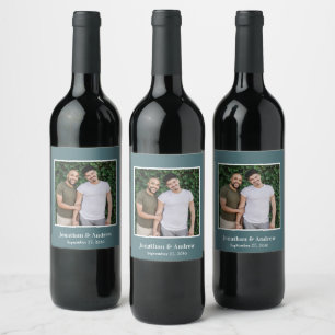 Étiquette Pour Bouteilles De Vin Photo de mariage LGBTQ