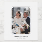 Étiquette Pour Bouteilles De Vin Photo de Noël Joyeux Minimal (Étiquettes simples)