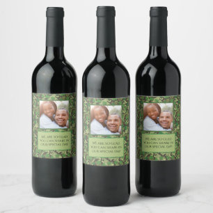 Étiquette Pour Bouteilles De Vin Photo de treillis victorien vintage avec du lierre