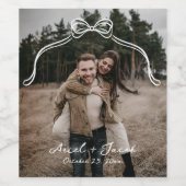 Étiquette Pour Bouteilles De Vin Photo du Mariage Bow (Étiquettes simples)