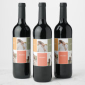 Étiquette Pour Bouteilles De Vin Photo Family Collage moderne | Happy Thanksgiving (Bouteilles)