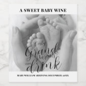 Étiquette Pour Bouteilles De Vin Photo Grossesse Faire-part Grand-parents à être (Étiquettes simples)