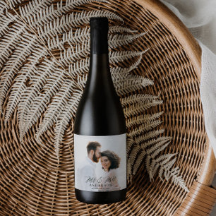 Étiquette Pour Bouteilles De Vin Photo M. et Mme mariage