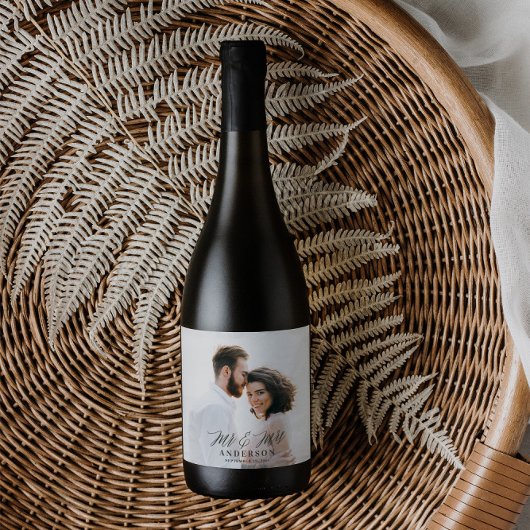Étiquette Pour Bouteilles De Vin Photo M. et Mme mariage