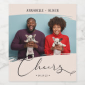 Étiquette Pour Bouteilles De Vin Photo Mariage moderne (Étiquettes simples)