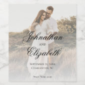 Étiquette Pour Bouteilles De Vin Photo moderne avec Mariage superposé (Étiquettes simples)