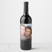 Étiquette Pour Bouteilles De Vin Photo moderne Elegant Main Lettré Mariage de scrip (Devant)