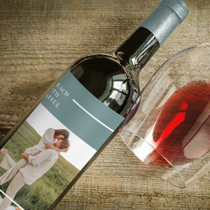 Étiquette Pour Bouteilles De Vin Photo moderne Green Famille Jolie Cadeau