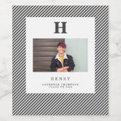 Étiquette Pour Bouteilles De Vin photo monogramme moderne initiale (Étiquettes simples)