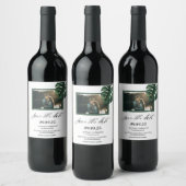 Étiquette Pour Bouteilles De Vin Photo Monstera Feuille de palme tropicale Enregist (Bouteilles)