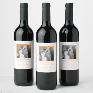 Étiquette Pour Bouteilles De Vin Photo personnalisée Étiquette de vin orange