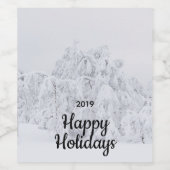 Étiquette Pour Bouteilles De Vin Photo personnalisée Noël hiver (Étiquettes simples)