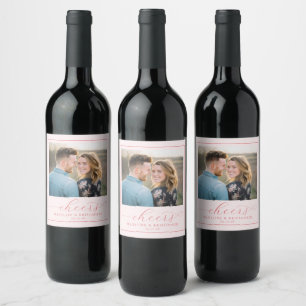 Étiquette Pour Bouteilles De Vin Photo Romantique Rose Joyeux