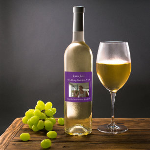 Étiquette Pour Bouteilles De Vin Photo Royale Personalisée Purple