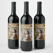 Étiquette Pour Bouteilles De Vin Photo scintillant en feuille d'or personnalisée (Bouteilles)