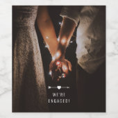 Étiquette Pour Bouteilles De Vin Photo sombre | FIANÇAILLES | (Étiquettes simples)