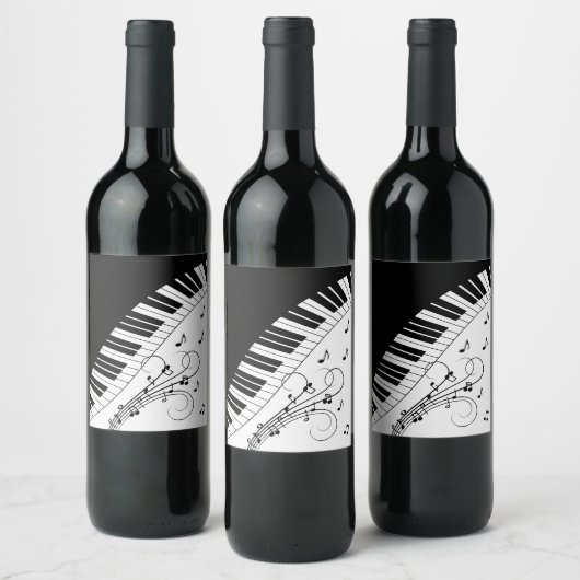 Étiquette Pour Bouteilles De Vin Piano Keyboard Music Design (Bouteilles)