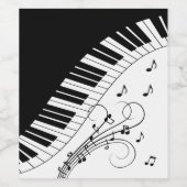 Étiquette Pour Bouteilles De Vin Piano Keyboard Music Design (Étiquettes simples)