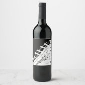 Étiquette Pour Bouteilles De Vin Piano Keyboard Music Design (Devant)