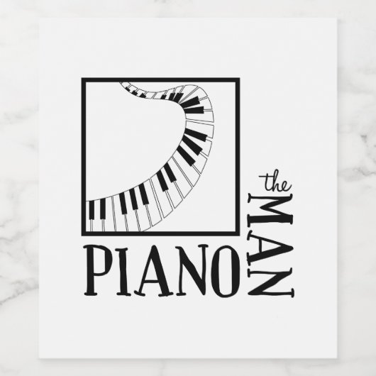 Étiquette Pour Bouteilles De Vin Piano Man (Étiquettes simples)