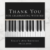 Étiquette Pour Bouteilles De Vin piano Merci (Étiquettes simples)
