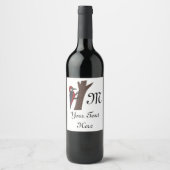 Étiquette Pour Bouteilles De Vin Pic à ventre de Crimson (Devant)