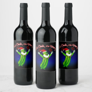 Étiquette Pour Bouteilles De Vin Pickleball de Noël Pickleball Picket de Noël