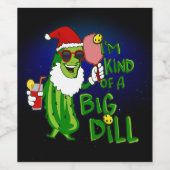 Étiquette Pour Bouteilles De Vin Pickleball Père Noël Big Dill (Étiquettes simples)