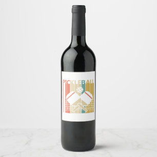 Étiquette Pour Bouteilles De Vin Pickleball Rétro Vintage