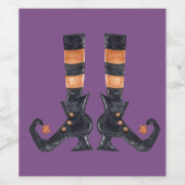 Étiquette Pour Bouteilles De Vin Pieds de sorcière d'Halloween (Étiquettes simples)