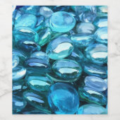 Étiquette Pour Bouteilles De Vin Pierres en verre Aqua (Étiquettes simples)