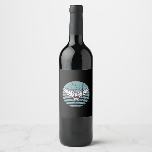 Étiquette Pour Bouteilles De Vin Pigeon Retro (Devant)