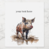 Étiquette Pour Bouteilles De Vin Piglet en jeu, personnalisation (Étiquettes simples)